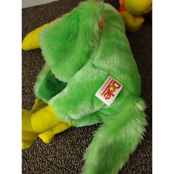 2- Dole Bananimals Orange Banachimp Plush & Green Tucan Vintage 80s Stuffed Toy - Picture 8 of 14